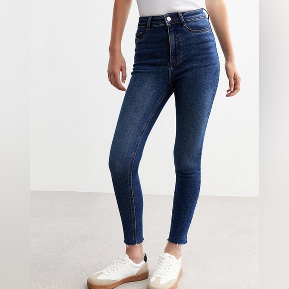 New Look Hallie Disco High-rise Dark Wash Jeans - Picture 1 of 5
